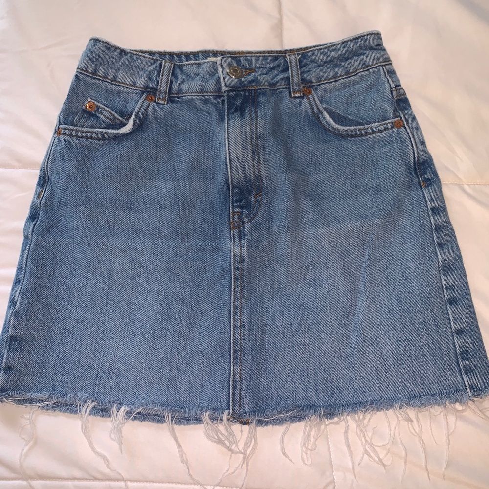 TOPSHOP moto denim skirt